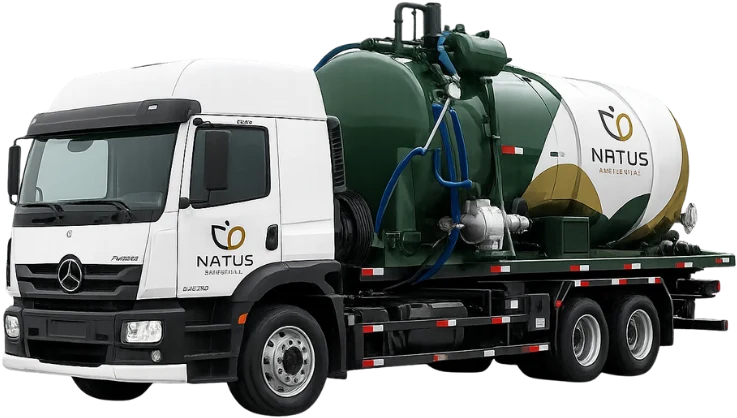 Caminhão de efluente da Natus Ambiental